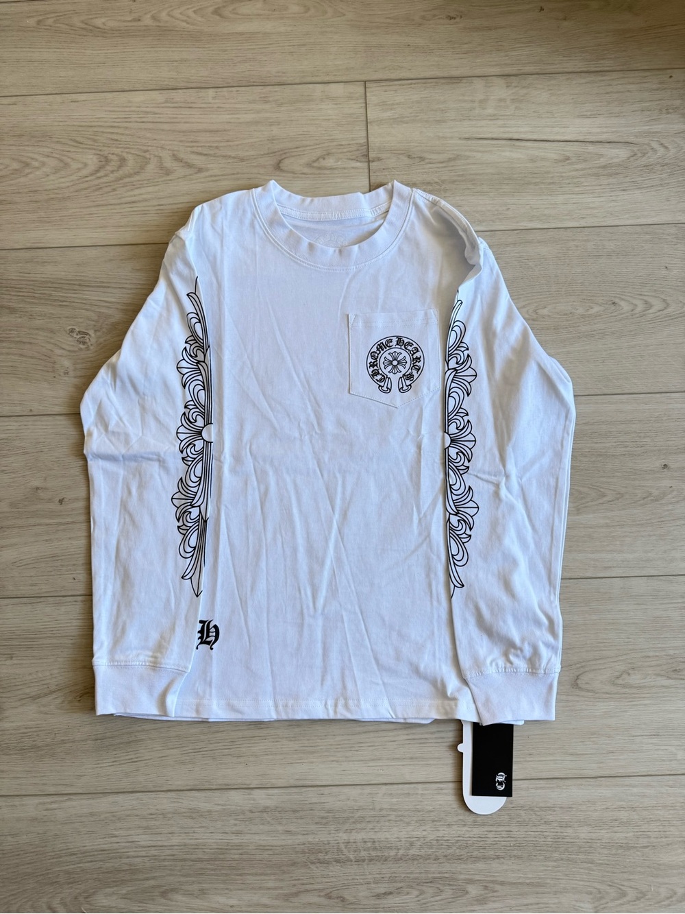 White Long-Sleeve Chrome Hearts Tshirt